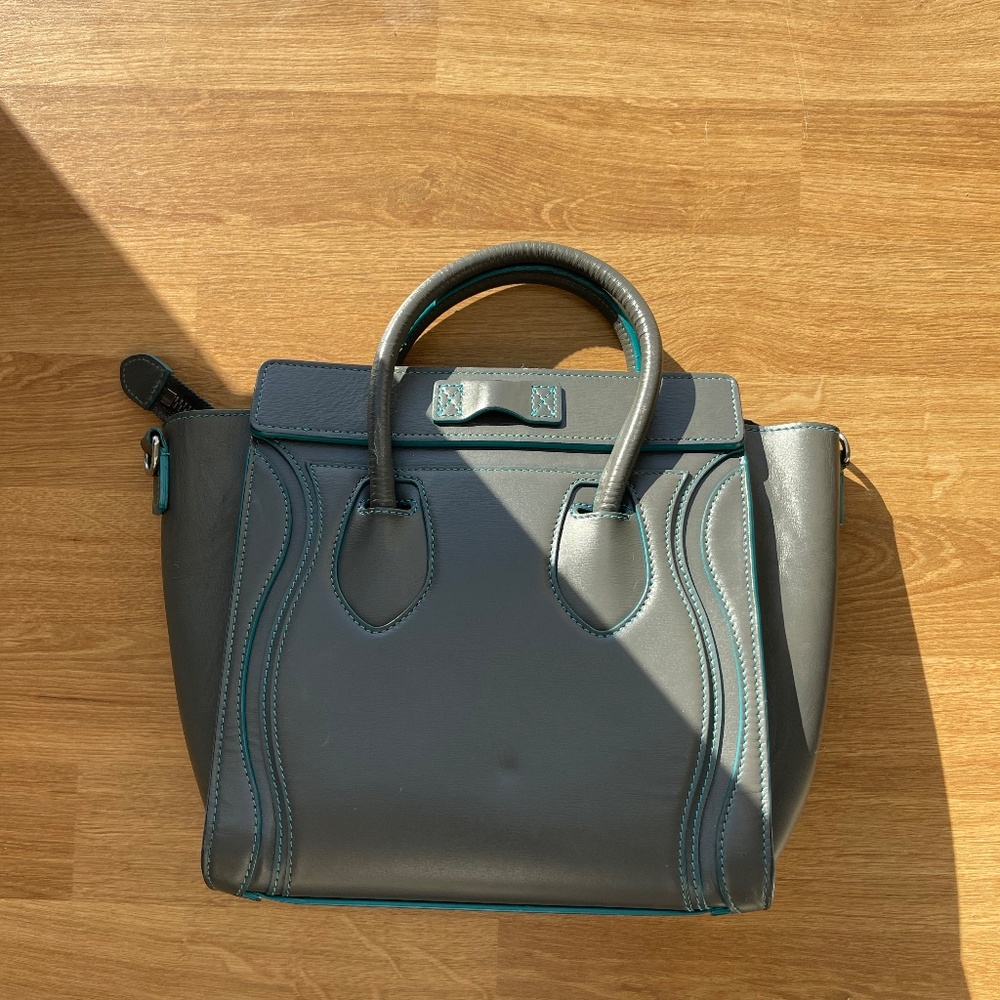 Celine Nano Luggage Tote Leather Handbag Made in Italy - Picture 3 of 15